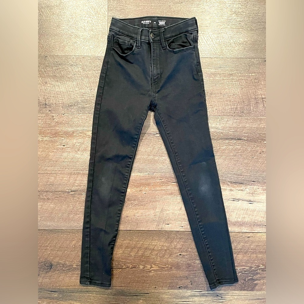 Old Navy Girls Black Extra High Rise Rockstar Jeggings Built in Tough Size 10